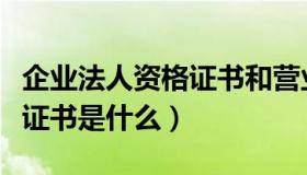 企业法人资格证书和营业执照（企业法人资格证书是什么）