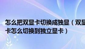 怎么把双显卡切换成独显（双显卡怎么切换 教您笔记本双显卡怎么切换到独立显卡）