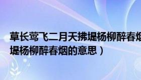 草长莺飞二月天拂堤杨柳醉春烟的意思（草长莺飞二月天拂堤杨柳醉春烟的意思）