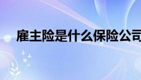 雇主险是什么保险公司（雇主险是什么）