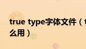true type字体文件（true type字体文件怎么用）