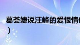 葛荟婕说汪峰的爱恨情仇（葛荟婕说汪峰器大）