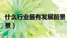 什么行业最有发展前景（什么行业最有发展前景）