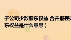 子公司少数股东权益 合并报表如何处理（合并报表中少数股东权益是什么意思）