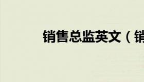 销售总监英文（销售总监英文）