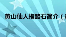 黄山仙人指路石简介（黄山仙人指路图片）