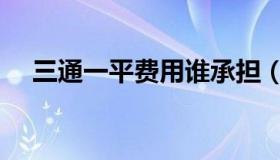 三通一平费用谁承担（三通一平的规定）