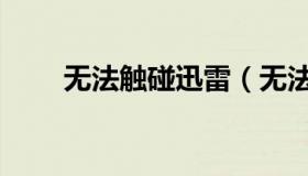 无法触碰迅雷（无法触碰迅雷下载）