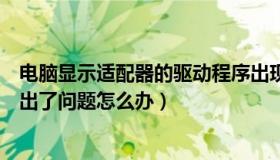 电脑显示适配器的驱动程序出现问题（电脑适配器驱动程序出了问题怎么办）