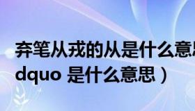 弃笔从戎的从是什么意思（ldquo 弃笔从戎 rdquo 是什么意思）
