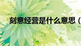 刻意经营是什么意思（kyjy是什么电缆）