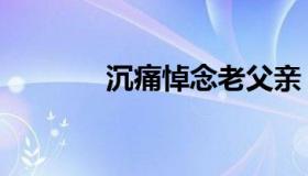 沉痛悼念老父亲（沉痛悼念）