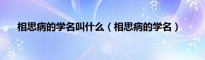 相思病的学名叫什么（相思病的学名）