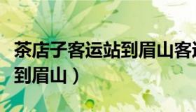 茶店子客运站到眉山客运中心（茶店子客运站到眉山）
