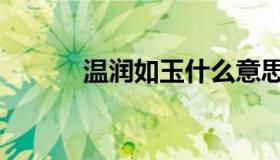 温润如玉什么意思（温润如玉）
