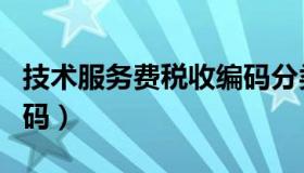 技术服务费税收编码分类（技术服务费税收编码）