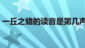 一丘之貉的读音是第几声（一丘之貉的读音）