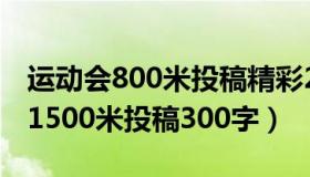 运动会800米投稿精彩250字（秋季运动会致1500米投稿300字）