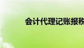 会计代理记账报税（会计代理）
