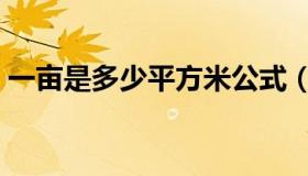 一亩是多少平方米公式（一亩是多少平方米）