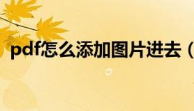 pdf怎么添加图片进去（pdf怎么添加页码）