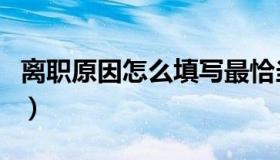 离职原因怎么填写最恰当（离职原因怎么填写）