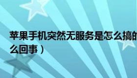 苹果手机突然无服务是怎么搞的（苹果手机突然无服务是怎么回事）
