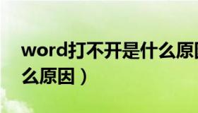 word打不开是什么原因（word打不开是什么原因）