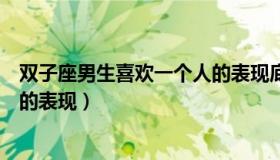 双子座男生喜欢一个人的表现底线（双子座男生喜欢一个人的表现）