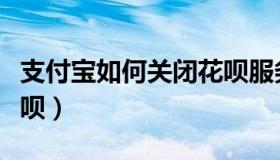 支付宝如何关闭花呗服务（支付宝如何关闭花呗）