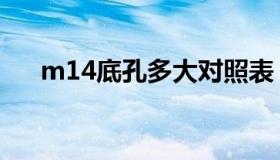m14底孔多大对照表（m14底孔多大）