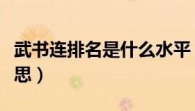 武书连排名是什么水平（武书连排名是什么意思）