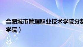合肥城市管理职业技术学院分数线（合肥城市管理职业技术学院）