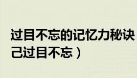 过目不忘的记忆力秘诀（怎样提高记忆力让自己过目不忘）