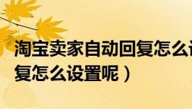 淘宝卖家自动回复怎么设置（天猫这种自动回复怎么设置呢）