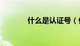 什么是认证号（什么是认证）