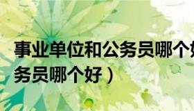 事业单位和公务员哪个好一些（事业单位和公务员哪个好）