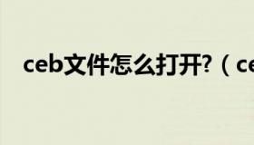 ceb文件怎么打开?（cebx文件怎么打开）
