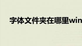 字体文件夹在哪里win10（字体文件夹）