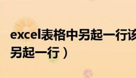 excel表格中另起一行该怎么办（excel表格中另起一行）