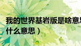 我的世界基岩版是啥意思（我的世界基岩版是什么意思）