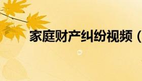 家庭财产纠纷视频（家庭财产纠纷）