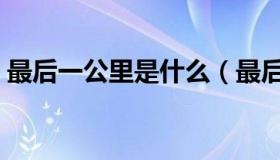 最后一公里是什么（最后一公里是什么意思）