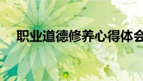 职业道德修养心得体会（职业道德修养）