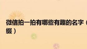 微信拍一拍有哪些有趣的名字（微信拍一拍有哪些有趣的后缀）