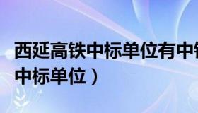 西延高铁中标单位有中铁二十局吗（西延高铁中标单位）