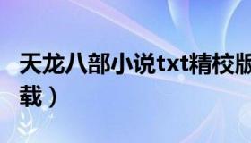 天龙八部小说txt精校版（天龙八部小说txt下载）