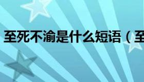 至死不渝是什么短语（至死不渝是什么意思）