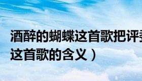 酒醉的蝴蝶这首歌把评委听哭了（酒醉的蝴蝶这首歌的含义）
