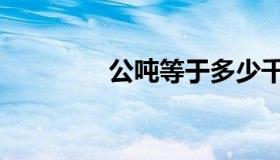 公吨等于多少千克（公吨）